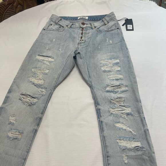 NWT One X One Teaspoon Saints Phoenix Destroyed Denim Jeans Size 26 New - Picture 2 of 12
